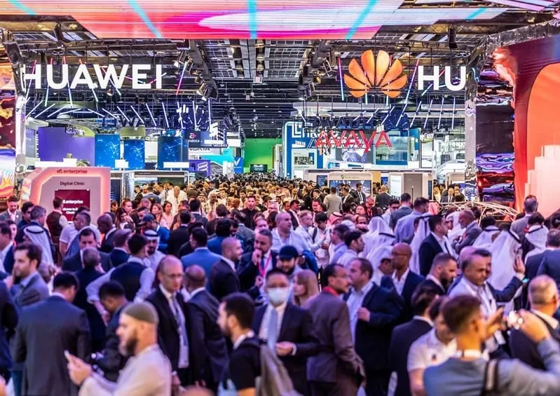 Crowds filling the GITEX GLOBAL show floor in Dubai